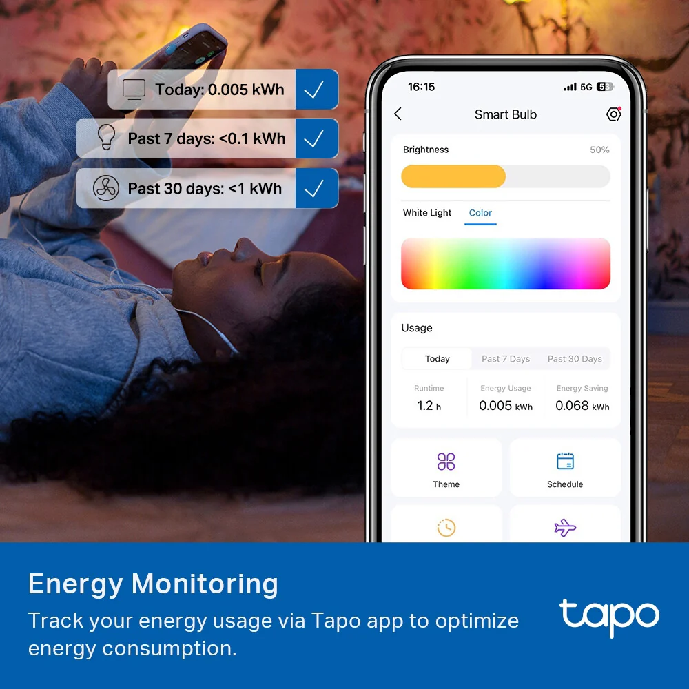 TP-Link Tapo Smart Wi-Fi Lightbulb - Multicolour - E27 - Image 10