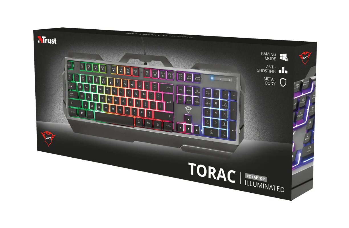 Trust GXT 856 Torac - USB Wired Membrane Keyboard in Black (QWERTY UK) - Image 6
