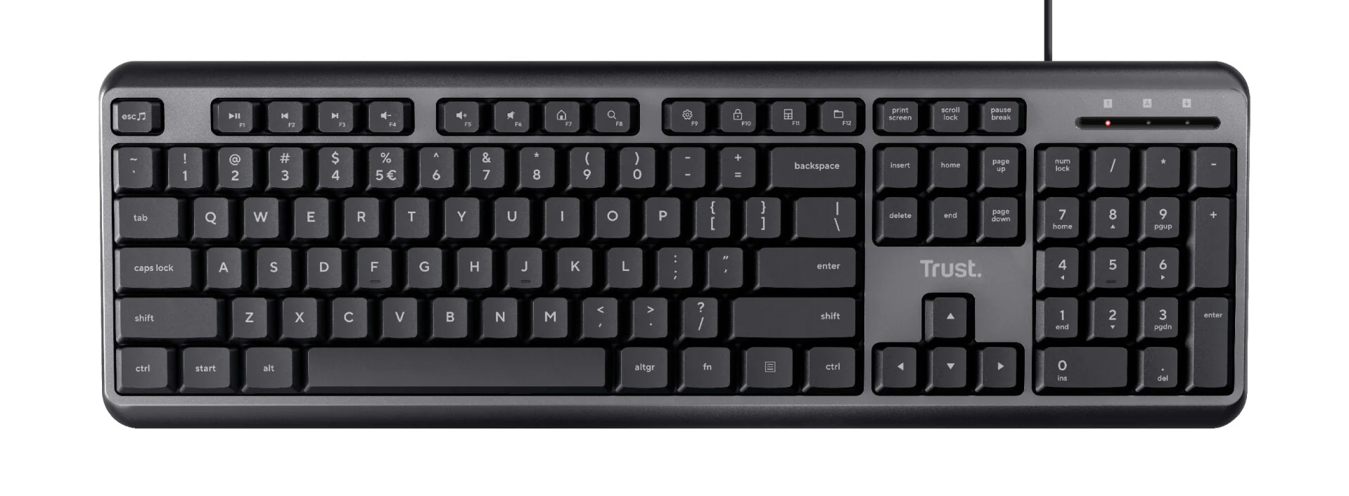Trust ODY - USB Wired Membrane Keyboard in Black / Grey (QWERTY UK) - Image 2