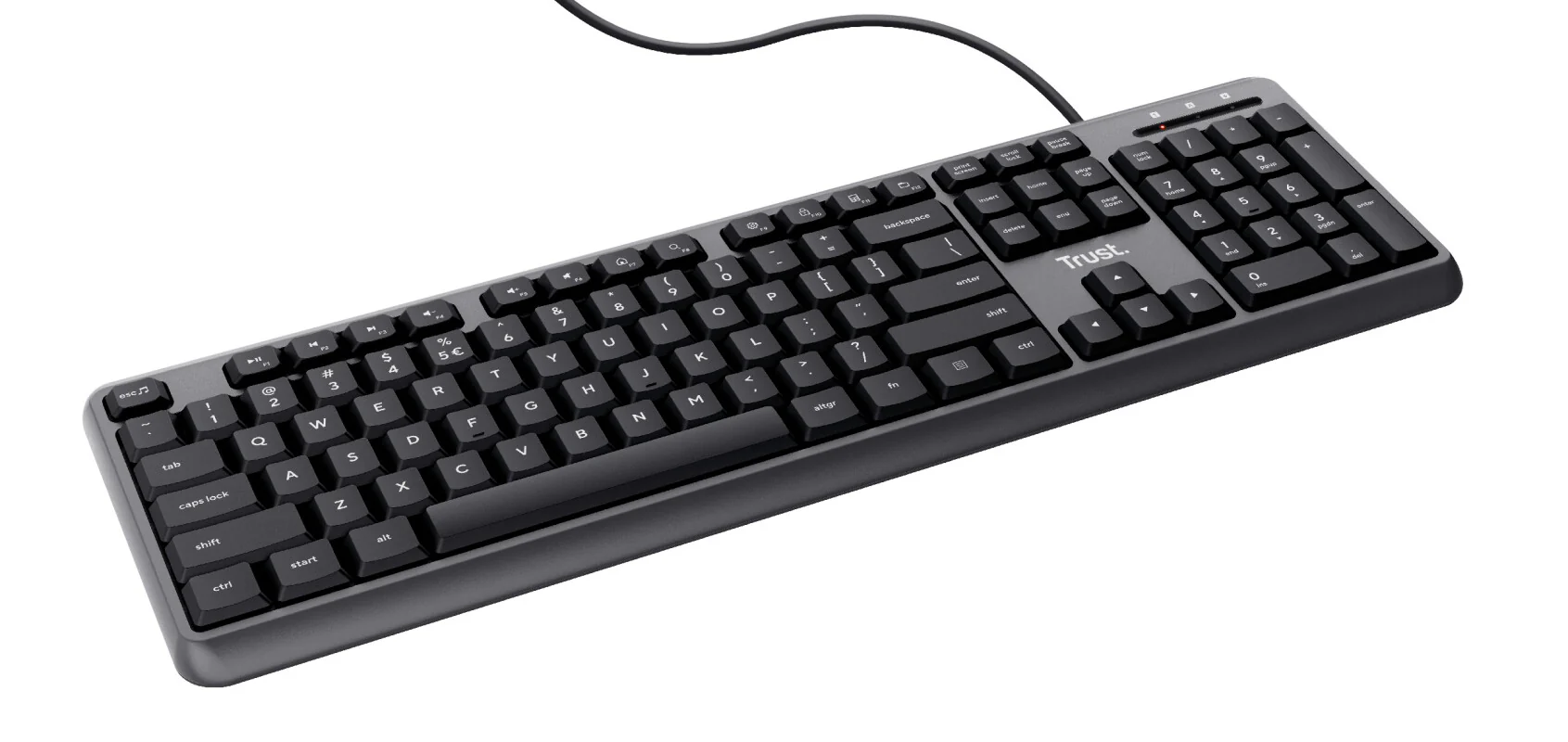 Trust ODY - USB Wired Membrane Keyboard in Black / Grey (QWERTY UK) - Image 3