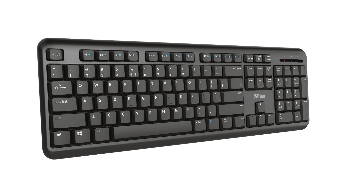 Trust TK-350 - RF Wireless Membrane Keyboard in Black (QWERTY UK)