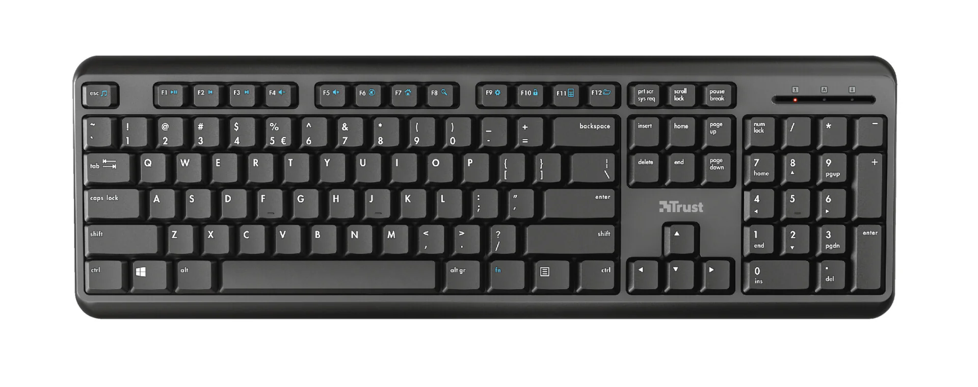 Trust TK-350 - RF Wireless Membrane Keyboard in Black (QWERTY UK) - Image 2