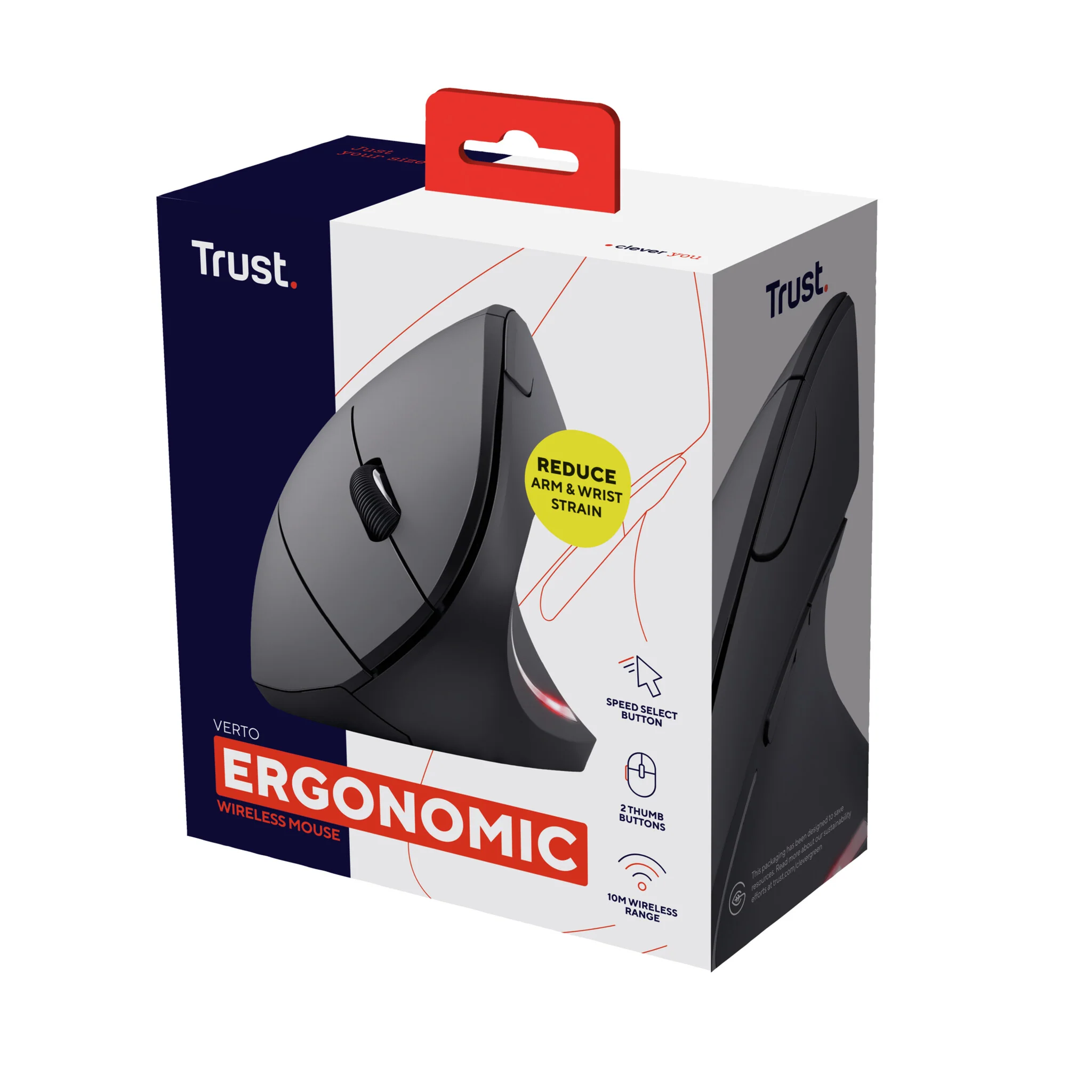 Trust Verto - RF Wireless Optical Vertical Mouse - 1,600 DPI - Image 7