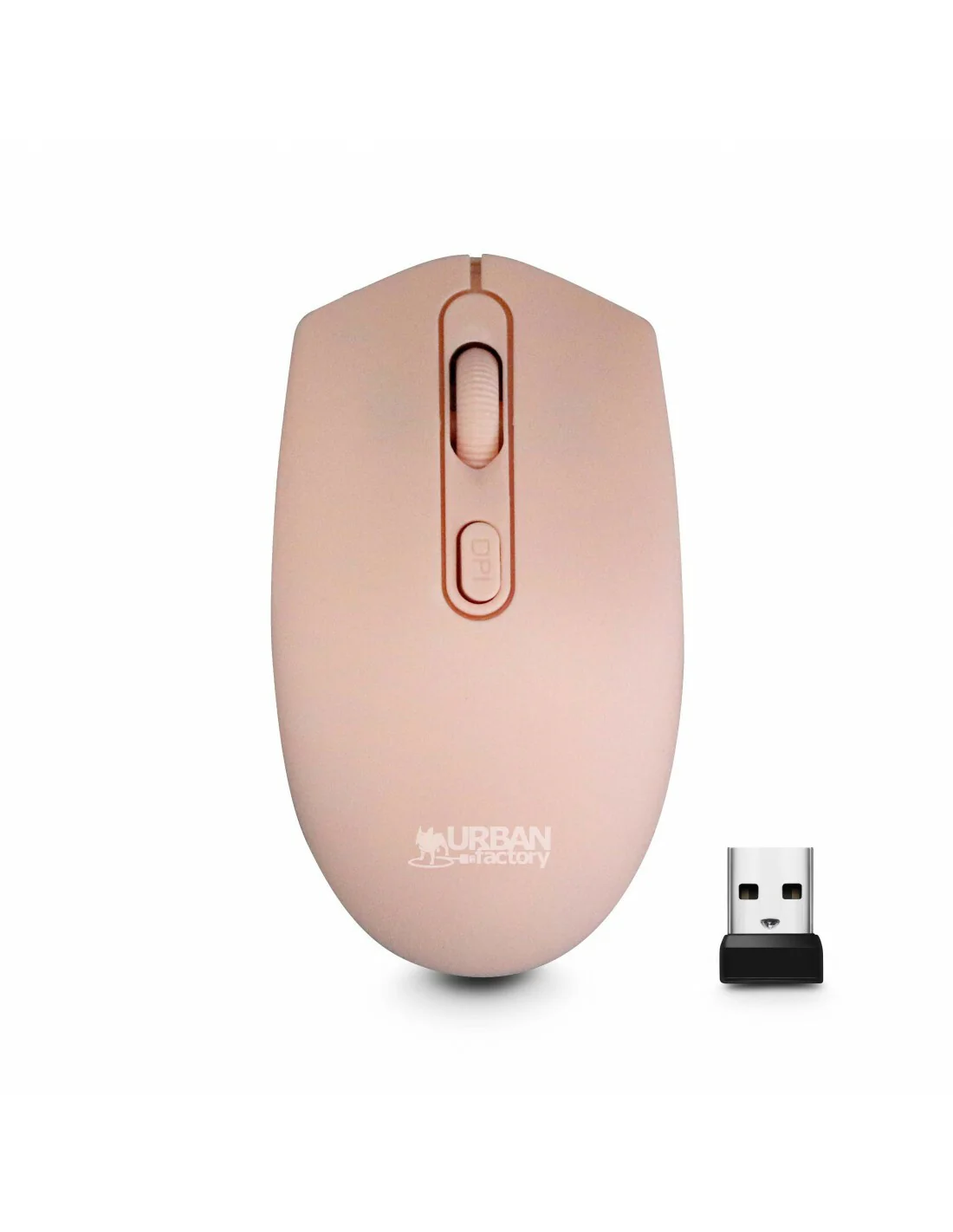 Urban Factory FREE - Ambidextrous RF Wireless Optical Mouse in Pink - 1,600 DPI