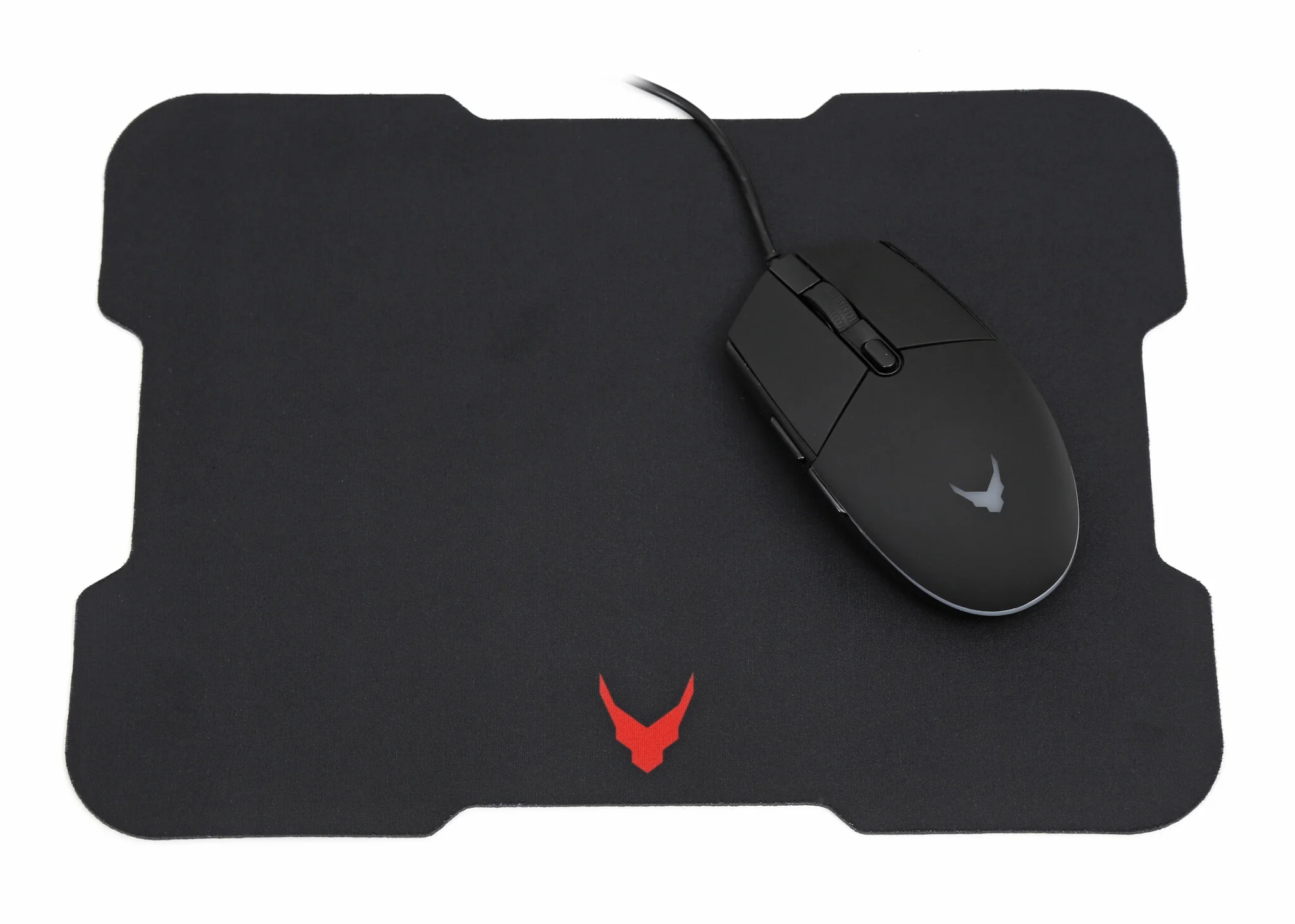 Varr VSETMPX5 Gaming Mouse and Mousepad Set - Wired USB-A Optical LED backlit Mouse in Black/Red - 3,200 DPI