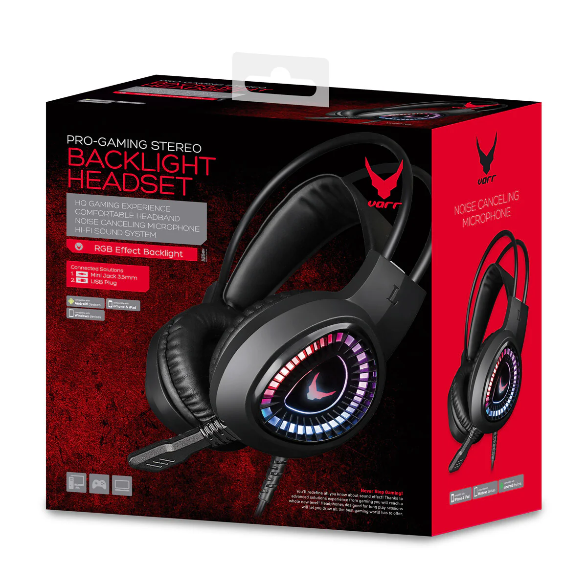 Varr Pro - USB Wired RGB Gaming Headset for Playstation /  Xbox Series X/S in Black - Image 6