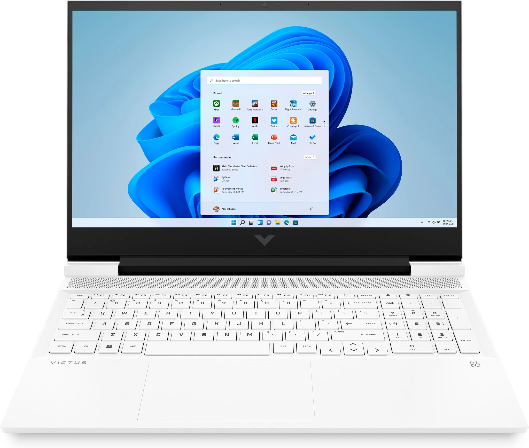 HP Victus Gaming Laptop - 40.9 cm (16.1") - Intel® Core™ i5-11400H - 8 GB DDR4-SDRAM - 512 GB SSD - NVIDIA GeForce RTX 3050 Ti - Wi-Fi 6 - Windows 11 Home - White