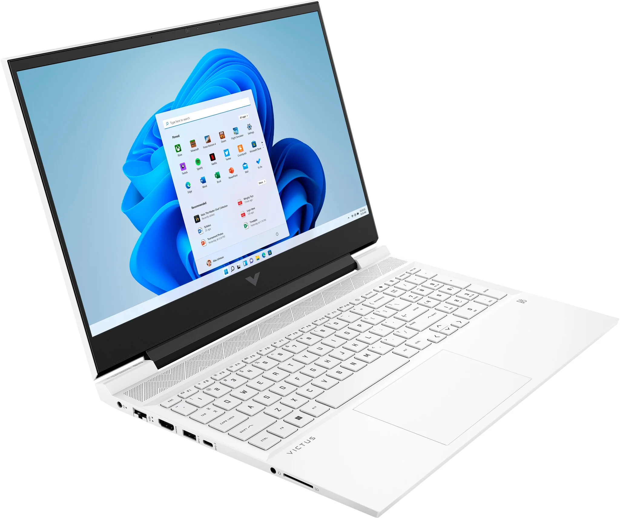 HP Victus Gaming Laptop - 40.9 cm (16.1") - Intel® Core™ i5-11400H - 8 GB DDR4-SDRAM - 512 GB SSD - NVIDIA GeForce RTX 3050 Ti - Wi-Fi 6 - Windows 11 Home - White - Image 3