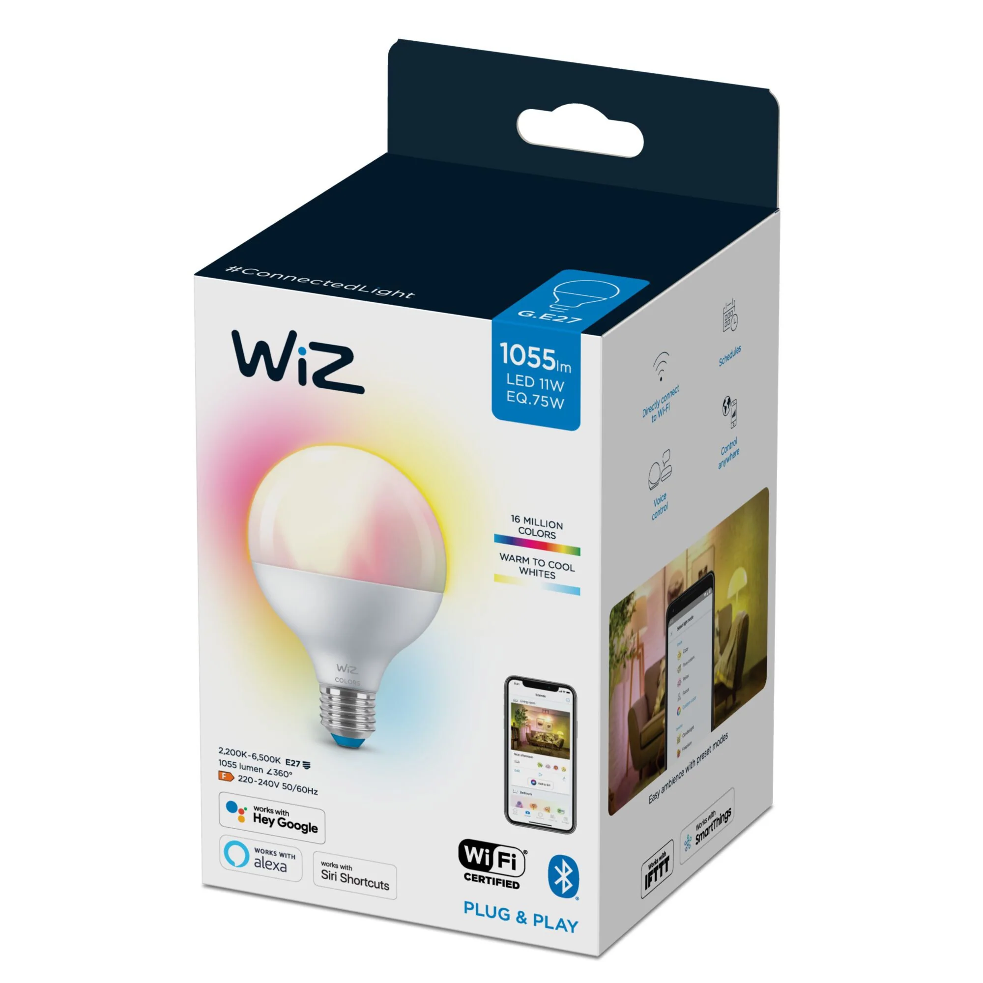 WiZ Globe Smart Wi-Fi Lightbulb - Multicolour - E27 - Image 5