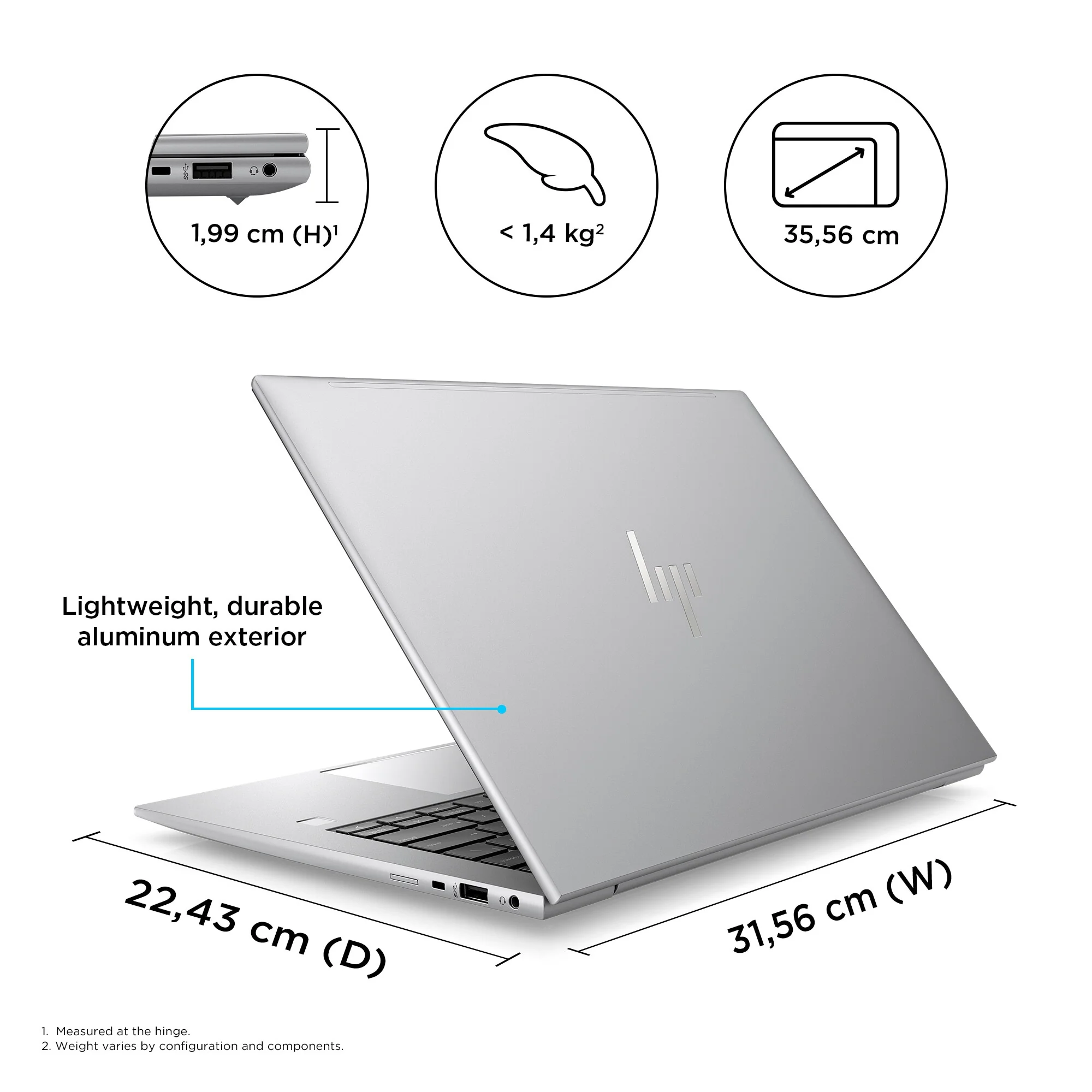HP ZBook Firefly G10 Mobile workstation - 35.6 cm (14") - AMD Ryzen™ 7 PRO 7840HS - 32 GB DDR5-SDRAM - 1 TB SSD - Wi-Fi 6 - Windows 11 Pro - Silver - Image 10