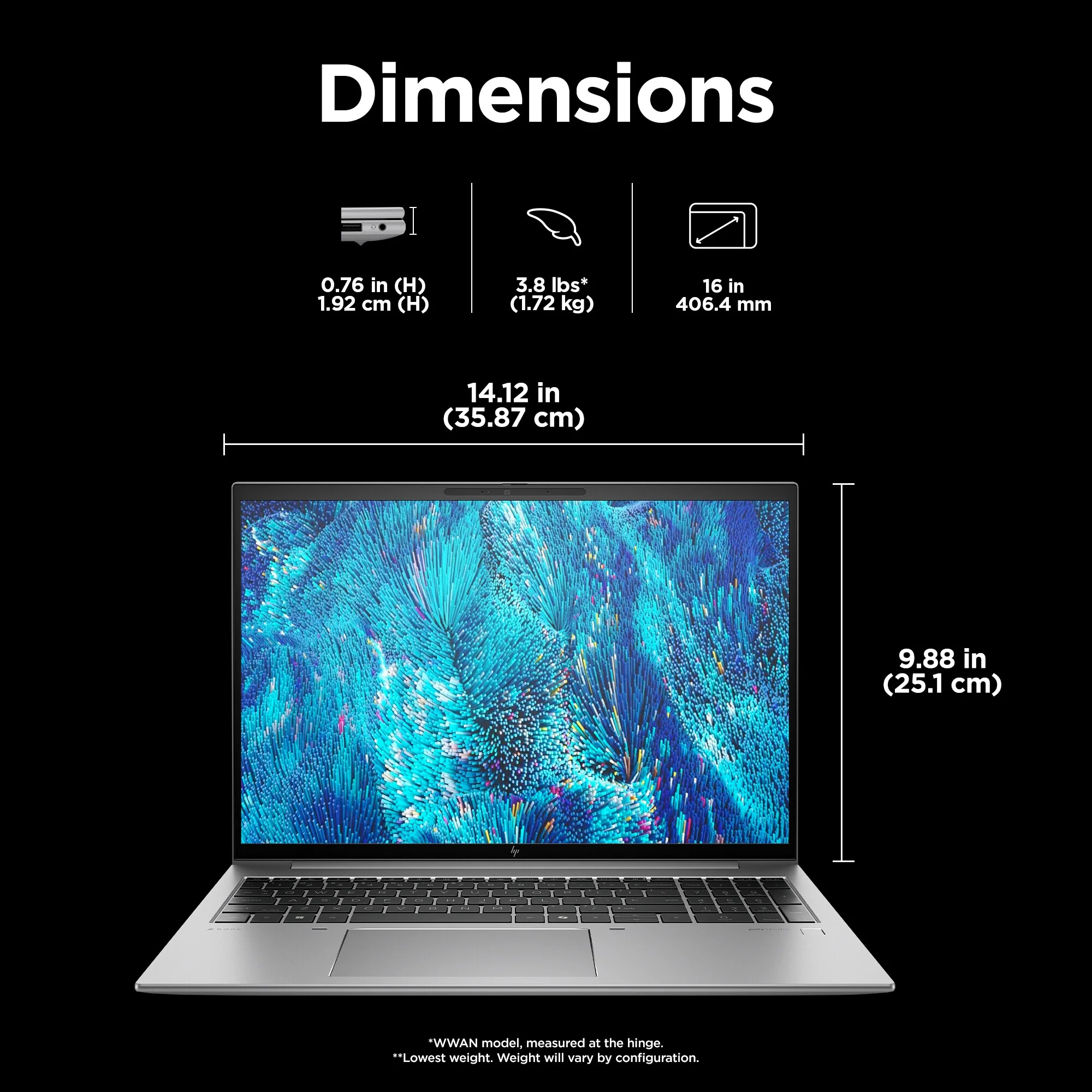 HP ZBook Firefly 16 G11 Mobile workstation - 40.6 cm (16") - Intel Core Ultra 7 155H - 32 GB DDR5-SDRAM - 1 TB SSD - NVIDIA RTX A500 - Wi-Fi 6E - Windows 11 Pro - Silver - Image 9
