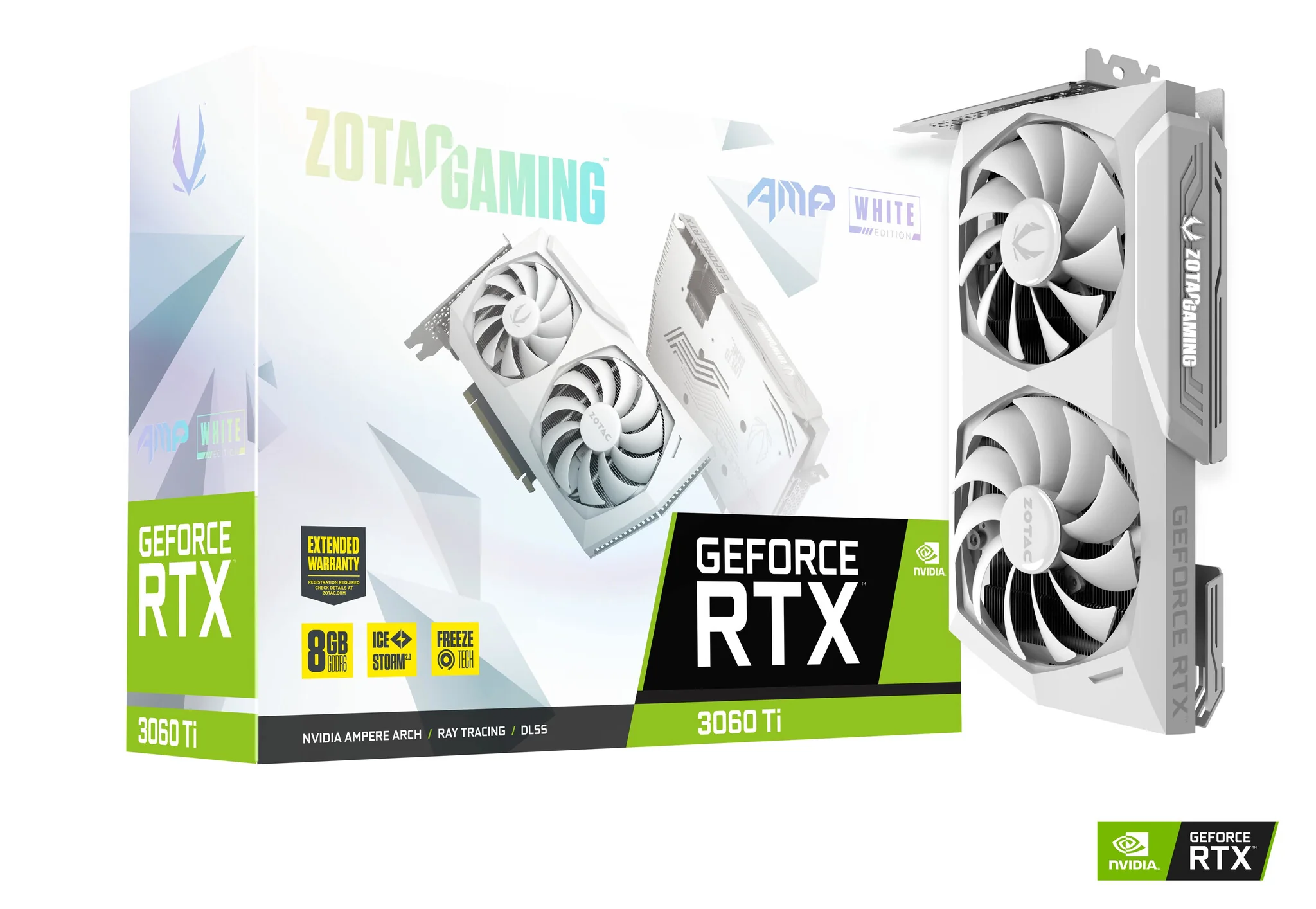 Zotac GAMING AMP White Edition LHR - NVIDIA 8 GB GDDR6 GeForce RTX 3060 Ti graphics card - Image 2