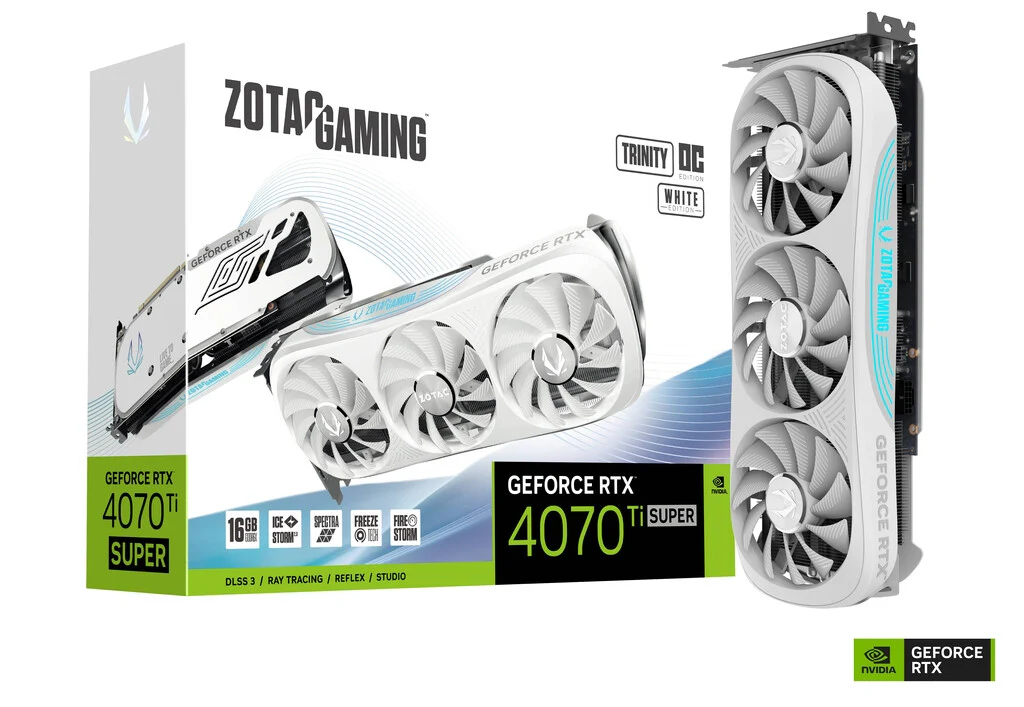 Zotac Trinity OC "White Edition" - NVIDIA 16 GB GDDR6X GeForce RTX 4070 Ti SUPER graphics card
